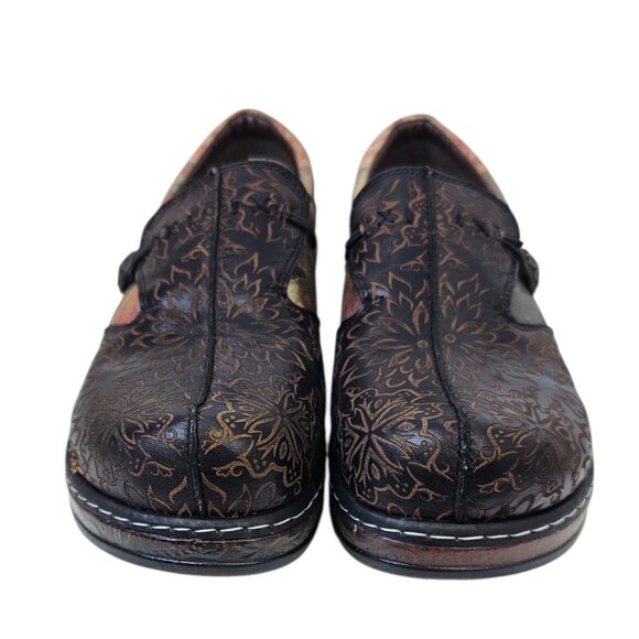 L' Artiste by Springstep Womens Leather Floral Clogs, Slip On Shoes, 41/ 9.5-10 - Picture 8 of 11